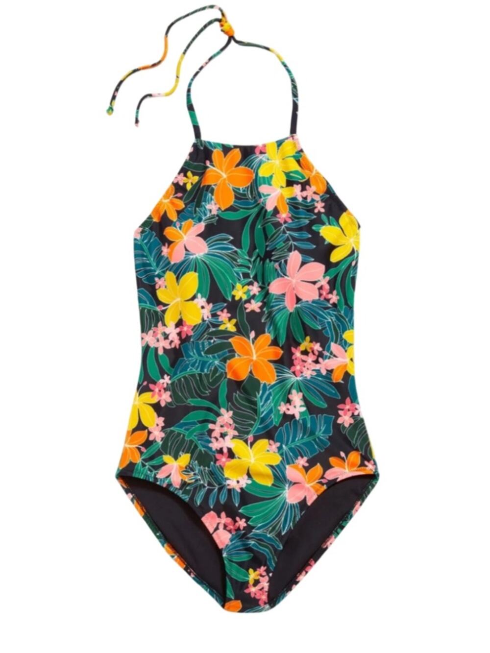 Old Navy One- Piece Halter Swimsuit - Tropic Thunder M NWT